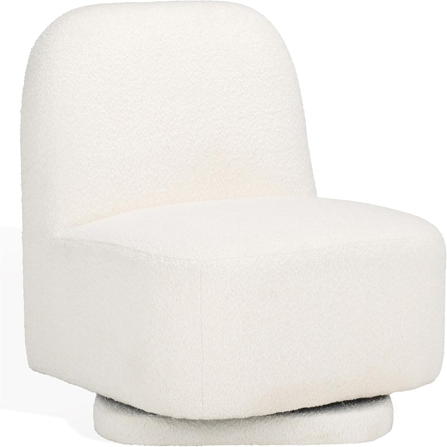 SAFAVIEH Couture Collection Bianka Ivory Boucle Upholstered Swivel Chair (Fully Assembled)