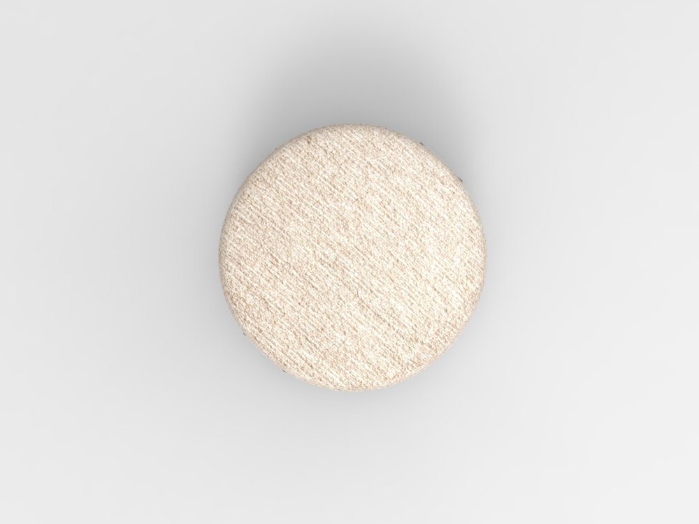 Cassette Pouf in Outside Tricot Linen Fabric and Smoked Oak by Alter Ego for Collector