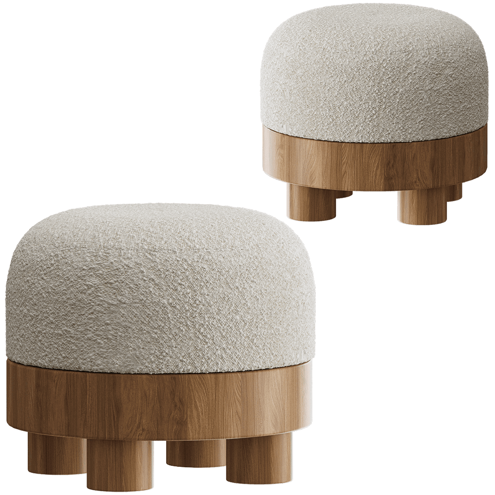 Nomad Pouf Solid Wood Ottoman Stool, Sofa Tea Stool, Change Shoes Bench, Footrest Stepstool,for Living Room, Bedroom