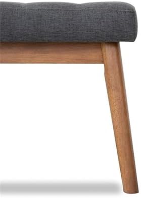 Home Square 2 Piece Fabric Bench Set in Rexton Gray