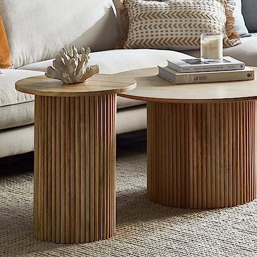Rocco Pedestal End Table, Natural