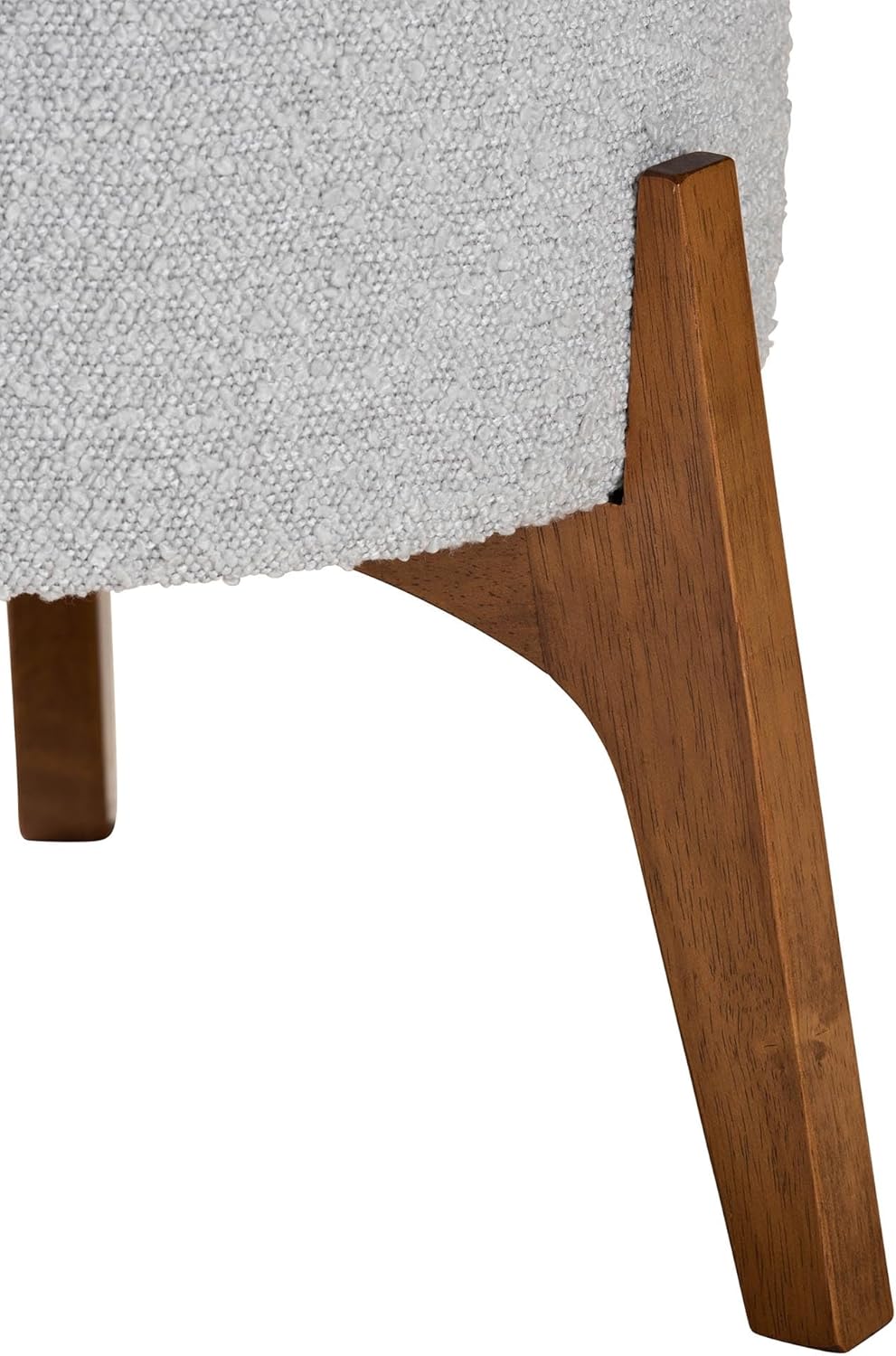 WISEMAX FURNITURE Modern living room furniture Round small stool chair Cube teddy fabric wooden legs ottomans for home