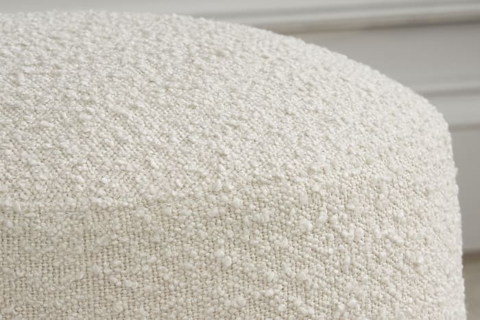 WISEMAX FURNITURE Modern living room furniture Round small stool chair Cube teddy fabric wooden legs ottomans for home