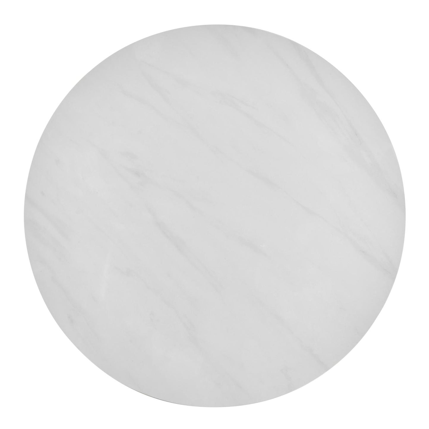 Ingrid Ceramic Top Round Side Table, Marble/Natural